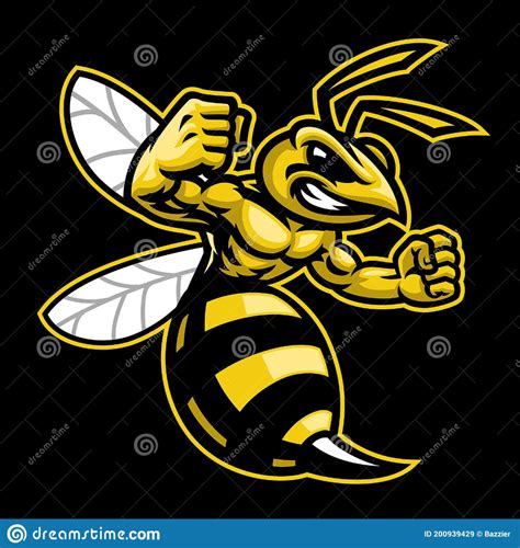 Angry hornet wasp mascot stock vector. Illustration of icon - 200939429 ...