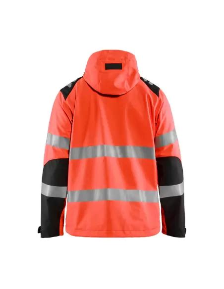 Veste Softshell haute visibilité Rouge fluo Noir 449125135599 B