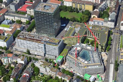 Basel Von Oben Baustelle Zum Neubau Eines Forschungs Geb Udes Und