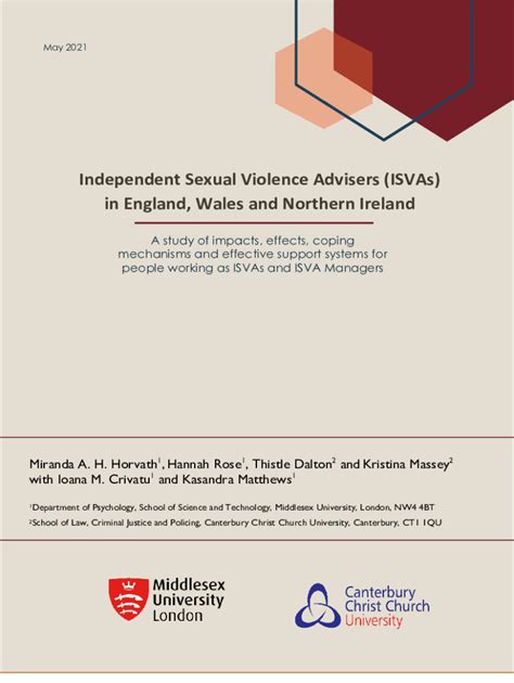 Fillable Online Eprints Mdx Ac Independent Sexual Violence Advisers