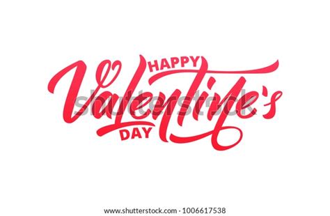 Valentines Day Script Lettering Design Happy Stock Vector Royalty Free