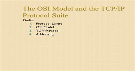 The Osi Model And The Tcp Ip Protocol Suite Sa