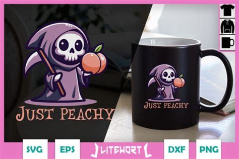 Just Peachy Cute Kawaii Grim Reaper SVG Graphic By Litewort Creative