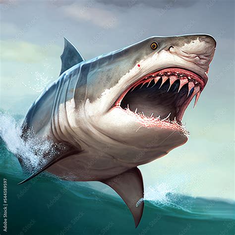 shark attack Stock Illustration | Adobe Stock