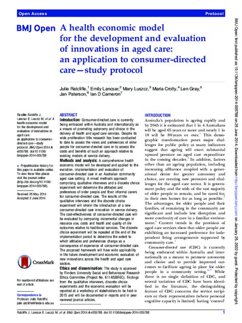 (PDF) A health economic model for the development and evaluation of ...