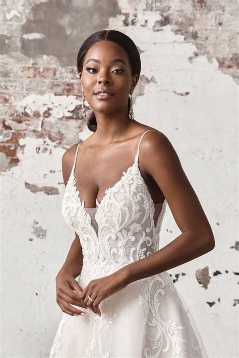 44408 Slim Ball Gown With Plunging Bikini Neckline And V Side Cutouts