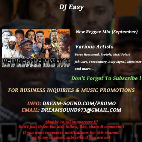 Stream DJ Easy - New Reggae Mix (September) (Reggae Mixtape 2018) by Dream-Sound Media Mixtape ...