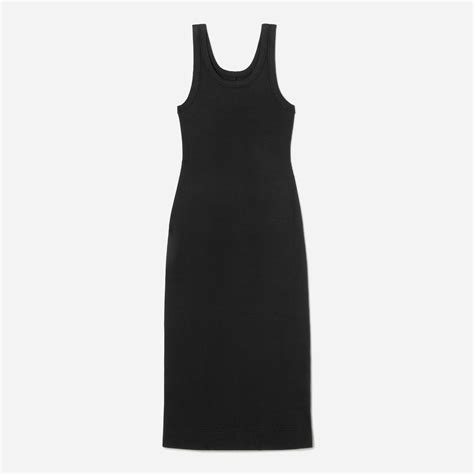 The Ribbed Tank Dress Black Everlane