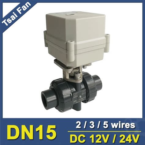 Way Pvc Dn Motorized Ball Valve Bsp Npt Dc V Wires