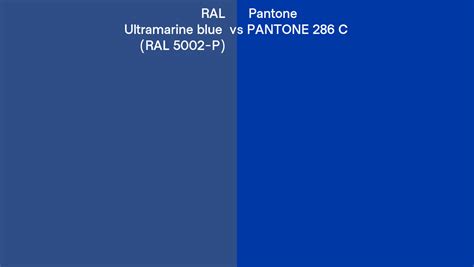 Ral Ultramarine Blue Ral P Vs Pantone C Side By Side Comparison