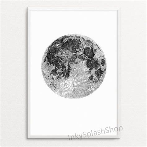 Moon Wall Art PRINTABLE Space Artwork Bedroom Decor Full Moon - Etsy | Moon drawing, Space ...