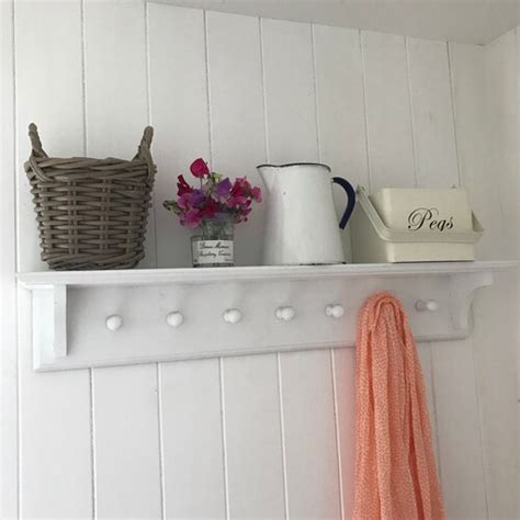 Shaker Peg Shelf Made From Solid Oak Peg Rail Peg Shelf Etsy