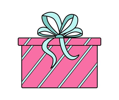 Caja De Regalo Con Lazo Ilustración Vectorial Del Icono De Color De Un Regalo Festivo En Un