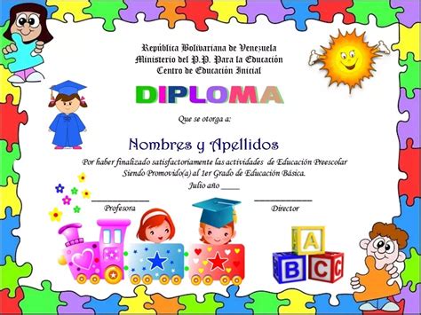 Plantillas De Diploma Preescolar Libro De Powerpoint Bs 35 000 00