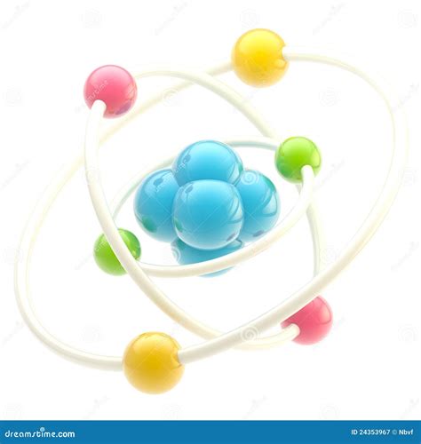 Nano Technology Emblem As Atomic Structure Stock Illustration