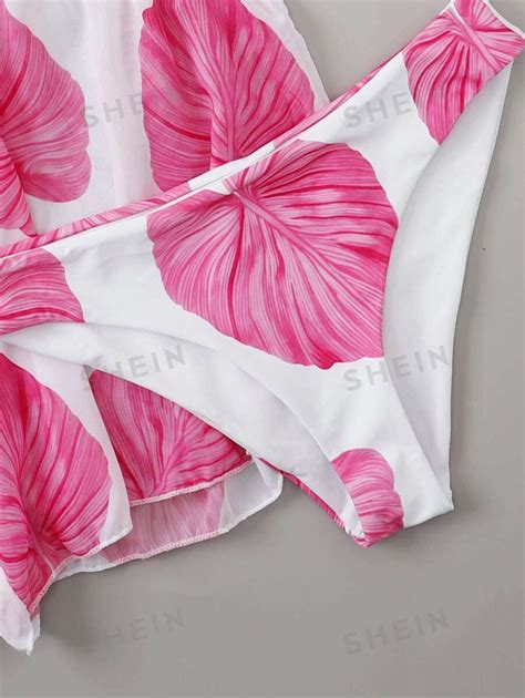 Shein Swim Mod Piezas Con Estampado De Hoja Ba Ador Bikini Push Up