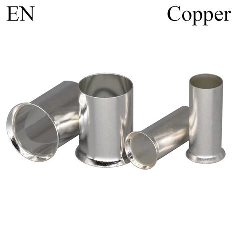 EN Copper Electrical Wire Non Insulated Naked Sleeve Tubular Crimp Connectors Tube Cord End