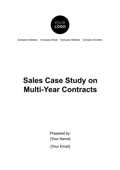 Free Sales Case Study On Multi Year Contracts Template Edit Online