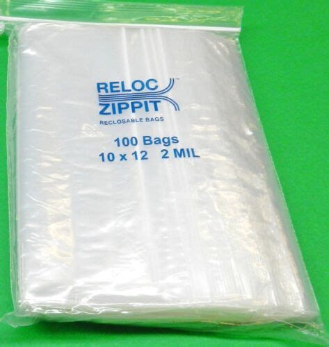 Zippit Reloc Zip Seal Slide Lock Bags Large X Clear Mil