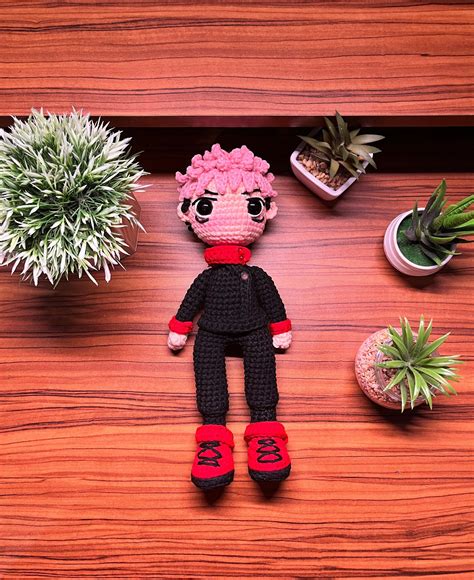 Anime Crochet Itadori Yuji Amigurumi Pattern Jujutsu Kaisen Crochet