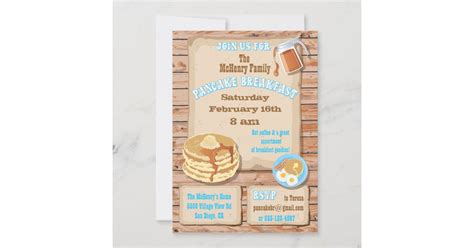 Pancake Breakfast Party Invitations | Zazzle