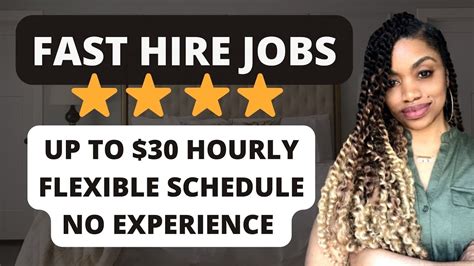 5 Fast Hire Work From Home Jobs Up To 30 Hourly I No Experience No