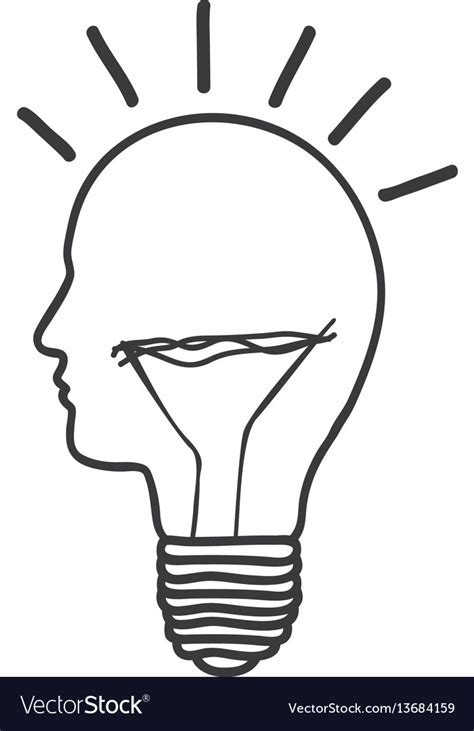 Monochrome Silhouette Light Bulb Idea Royalty Free Vector