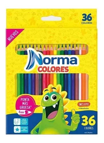 36 Lapices De Colores Norma Con Colores Metalizados Envío gratis