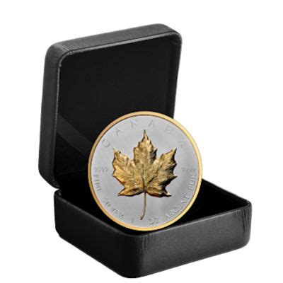 Kanada 20 CAD Maple Leaf 2023 1 Oz Silber Ultra High Relief Gilded