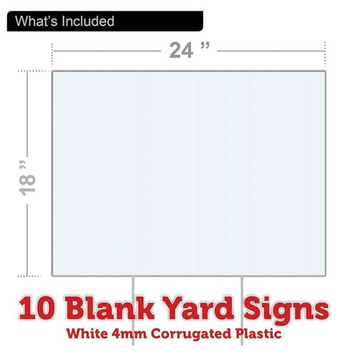 10 Blank Yard Signs with Stakes | 18" x 24" | Create Your own Message ...