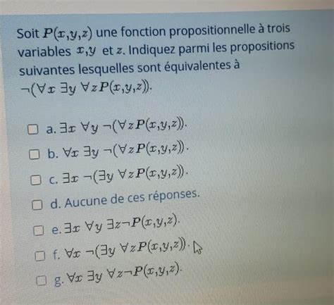 Solved Let P X Y Z Be A Propositional Function With Chegg