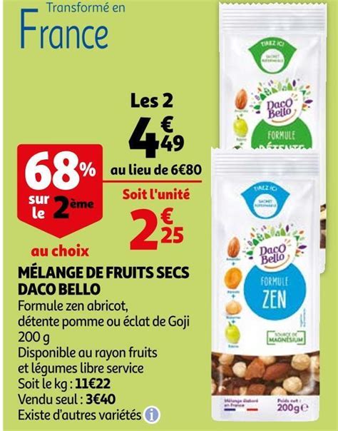 Promo Daco bello mélange de fruits secs chez Auchan