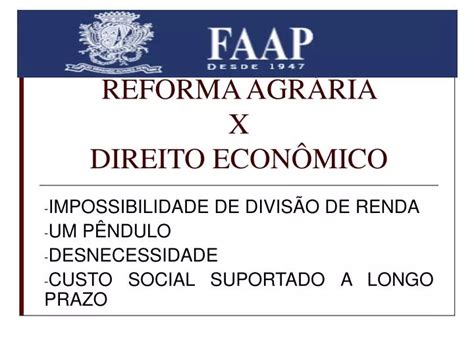 PPT REFORMA AGRÁRIA X DIREITO ECONÔMICO PowerPoint Presentation free