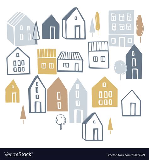 Cute houses Royalty Free Vector Image - VectorStock