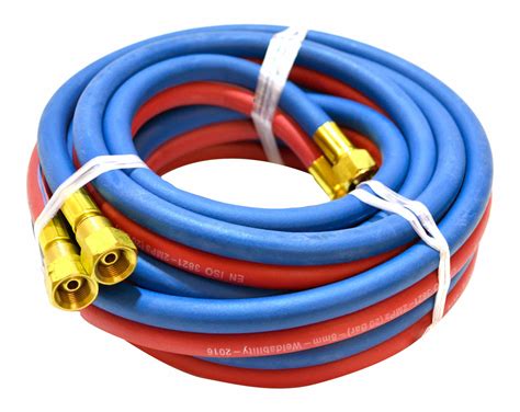 Fitted Oxy Acetylene Twin Hose Set 3 8 Fittings 10 Mm X 20 M