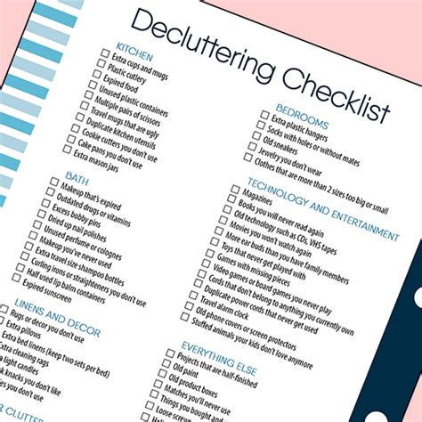 Printable Declutter Checklist