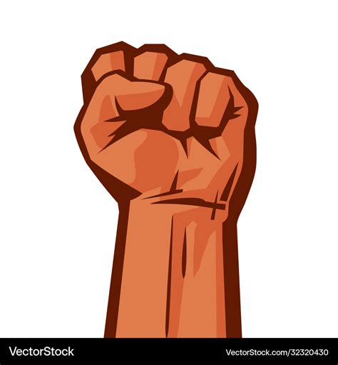 Raised Hand With Clenched Fist Concept Protest Vector Image