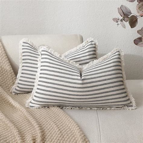 Amazon Kiuree Throw Pillow Covers X Set Of Striped Pillow