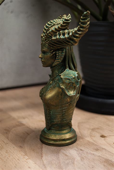 Lilith Bust Resin 3d Printed And Painted To Look Like Weathered Bronze