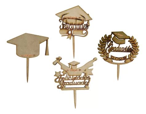 Cake Topper Graduaci N Cm Altura Total Mdf Mm Pzas Env O Gratis