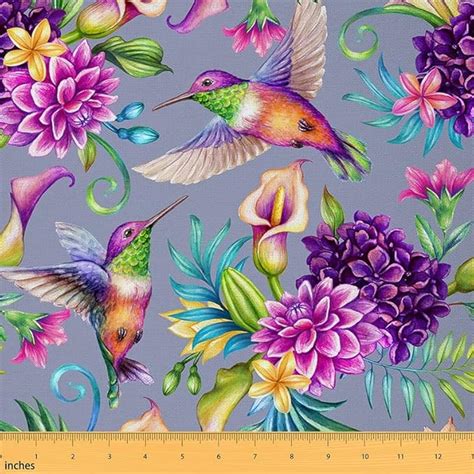 Amazon Feelyou Hummingbird Fabric By The Yard Farmhouse Tropical