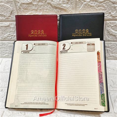 Jual BUKU AGENDA DELUXE 2023 KERTAS KREM DAN PUTIH NOTEBOOK 2023