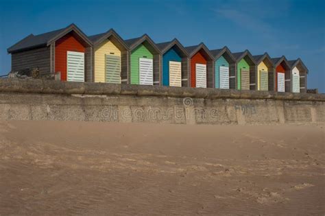 Blyth beach huts stock image. Image of promenade, coastal - 26227303