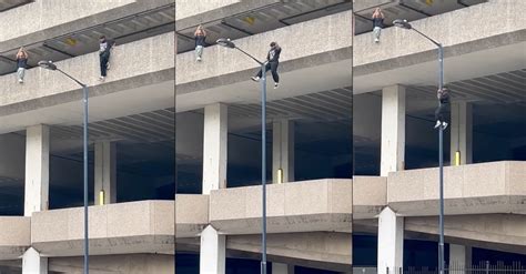 parking garage jump  light pole  borninspace