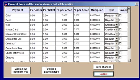 payment types | Center Stage Software Help Desk