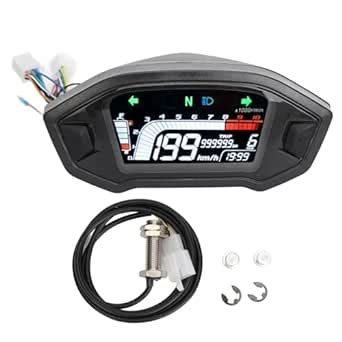 Keenso Instrumento de Odómetro de Motocicleta Pantalla Digital LCD