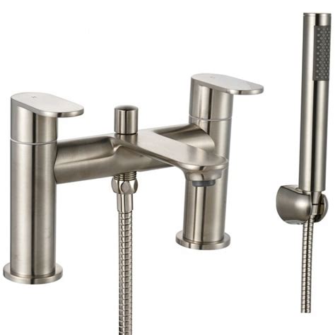 Niagara Albury Brushed Nickel Modern Deck Mounted Bath Shower Mixer Tap 9142nkl Bath Taps From