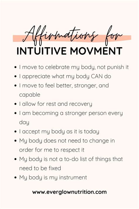 Affirmations For Intuitive Movement Artofit