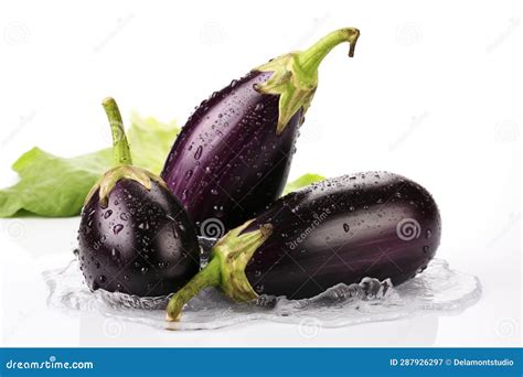 Fresh Brinjal On Purple Background AI Generated Royalty Free