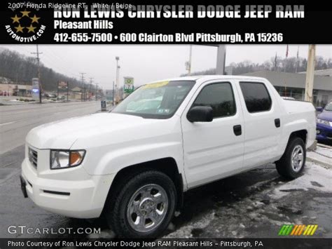 White 2007 Honda Ridgeline Rt Beige Interior